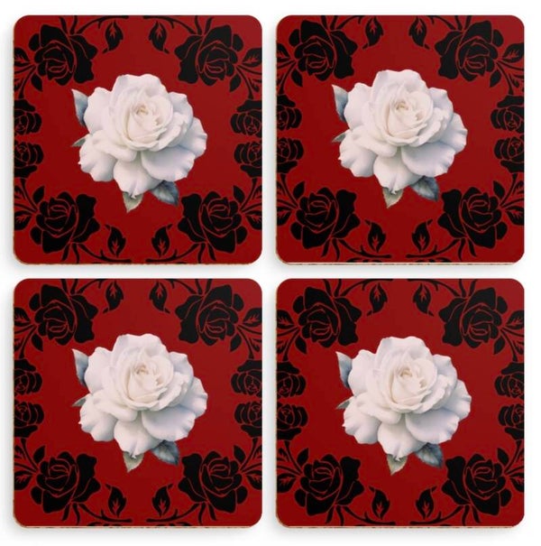 Coaster Set x4 - Gothic Rose