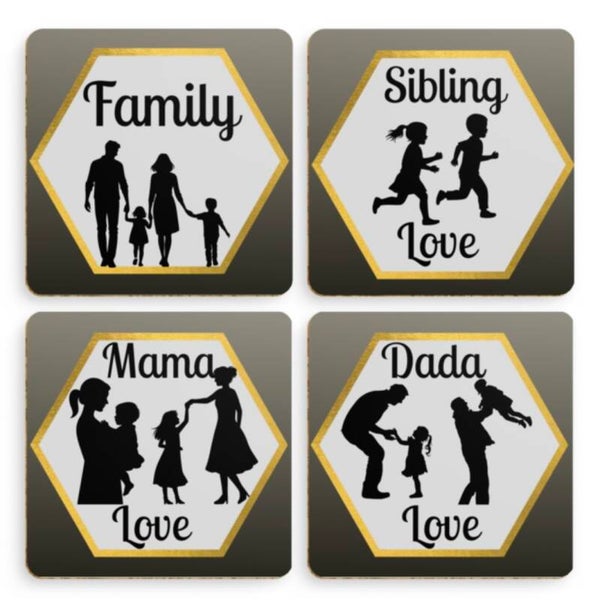 Coaster Set x4 - Family