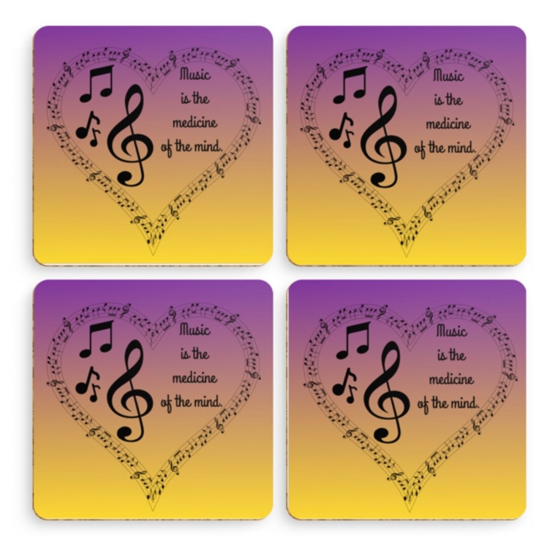 Coaster Set x4 - Music Is The Medicine