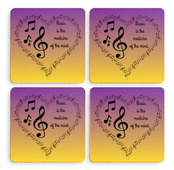 Coaster Set x4 - Music Is The Medicine