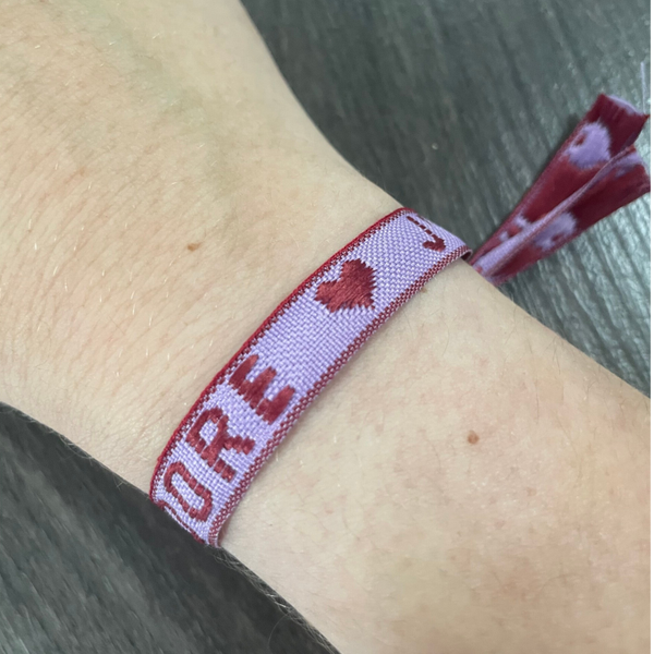 Lintamrbandje j’adore rood