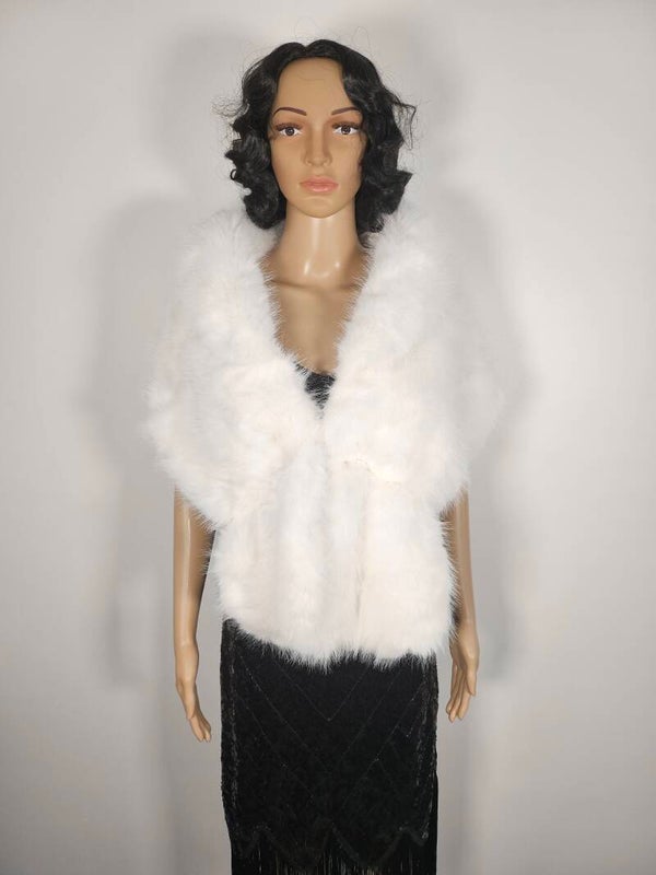Witte Kunstbonten Sjaal 🤍