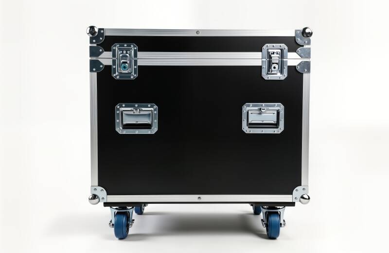 Aluminum case for documents on spinning wheels