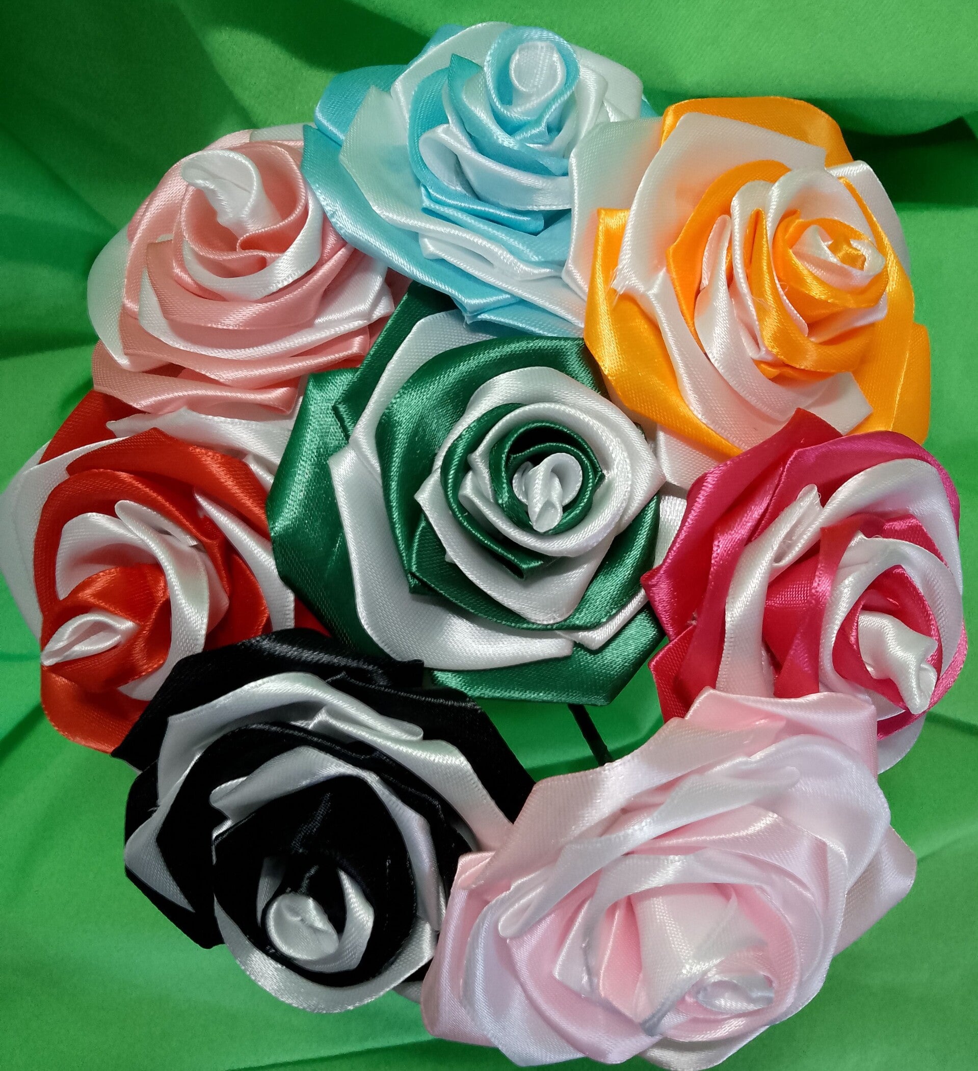 Bouquet de 7 roses double couleurs