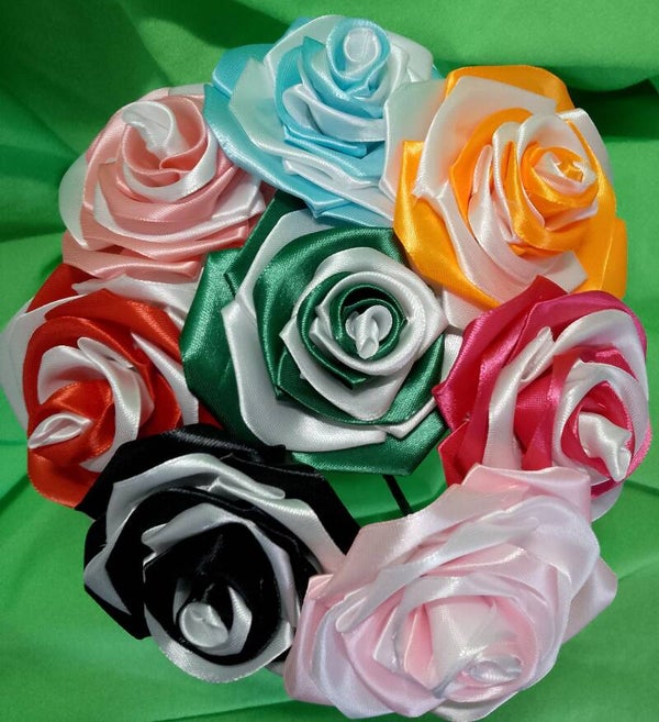 Bouquet de 7 roses double couleurs