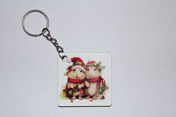Sleutelhangers vierkant kerst