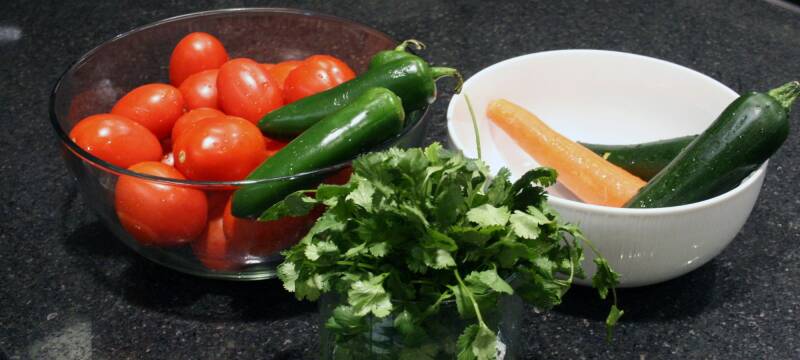 photo of storing fresh vegetables on the counter, Back to the Garden Jax