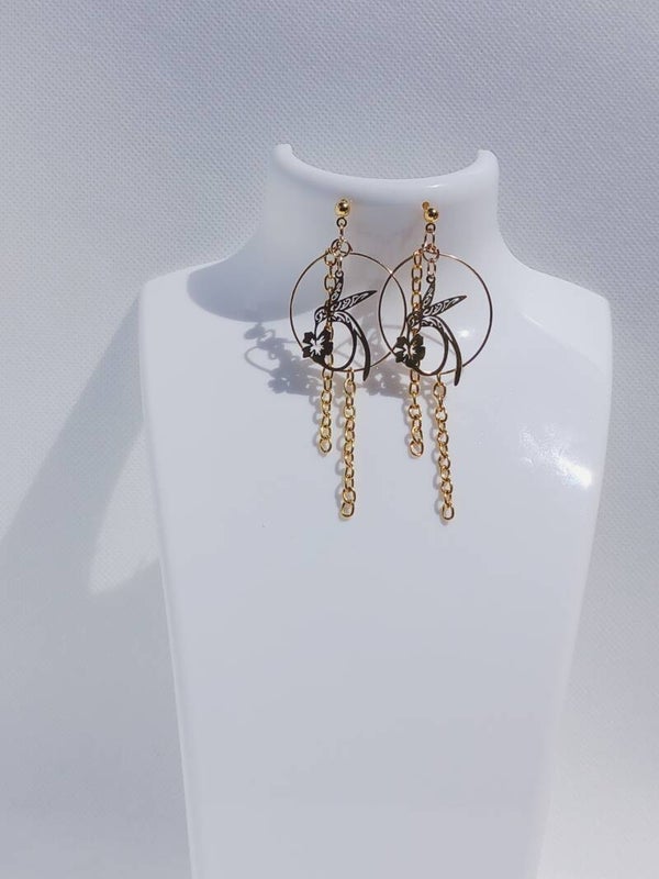 Boucle d'oreille colibri