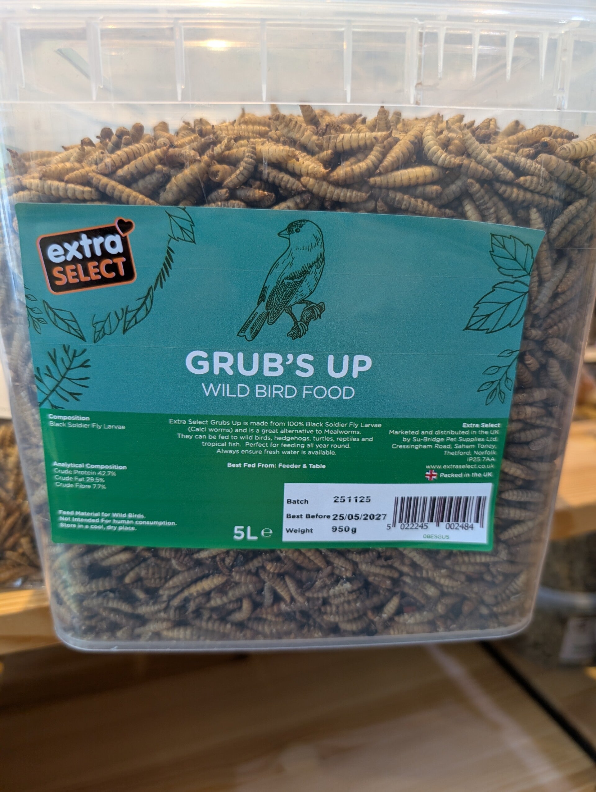 Grubs Up Wild Bird Food 5L tub