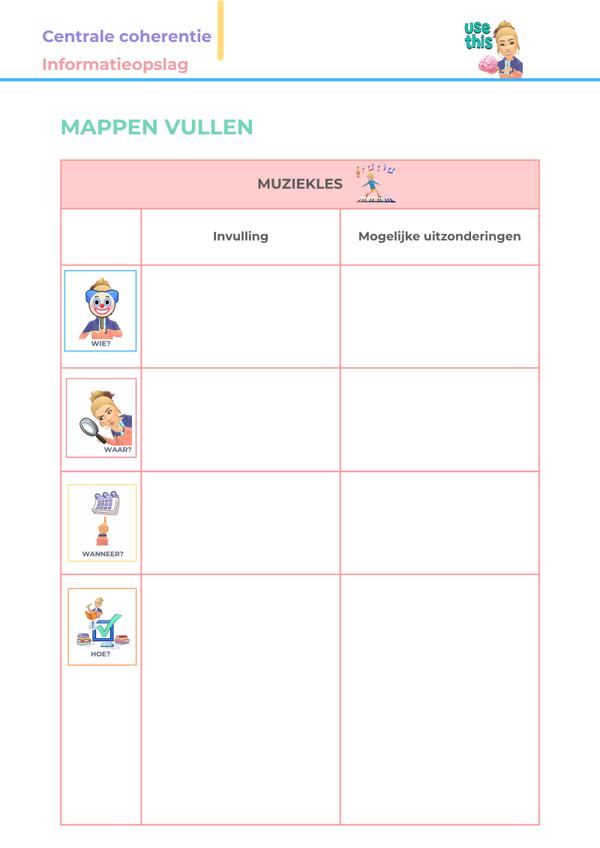 Mappen vullen: 'Muziekles'