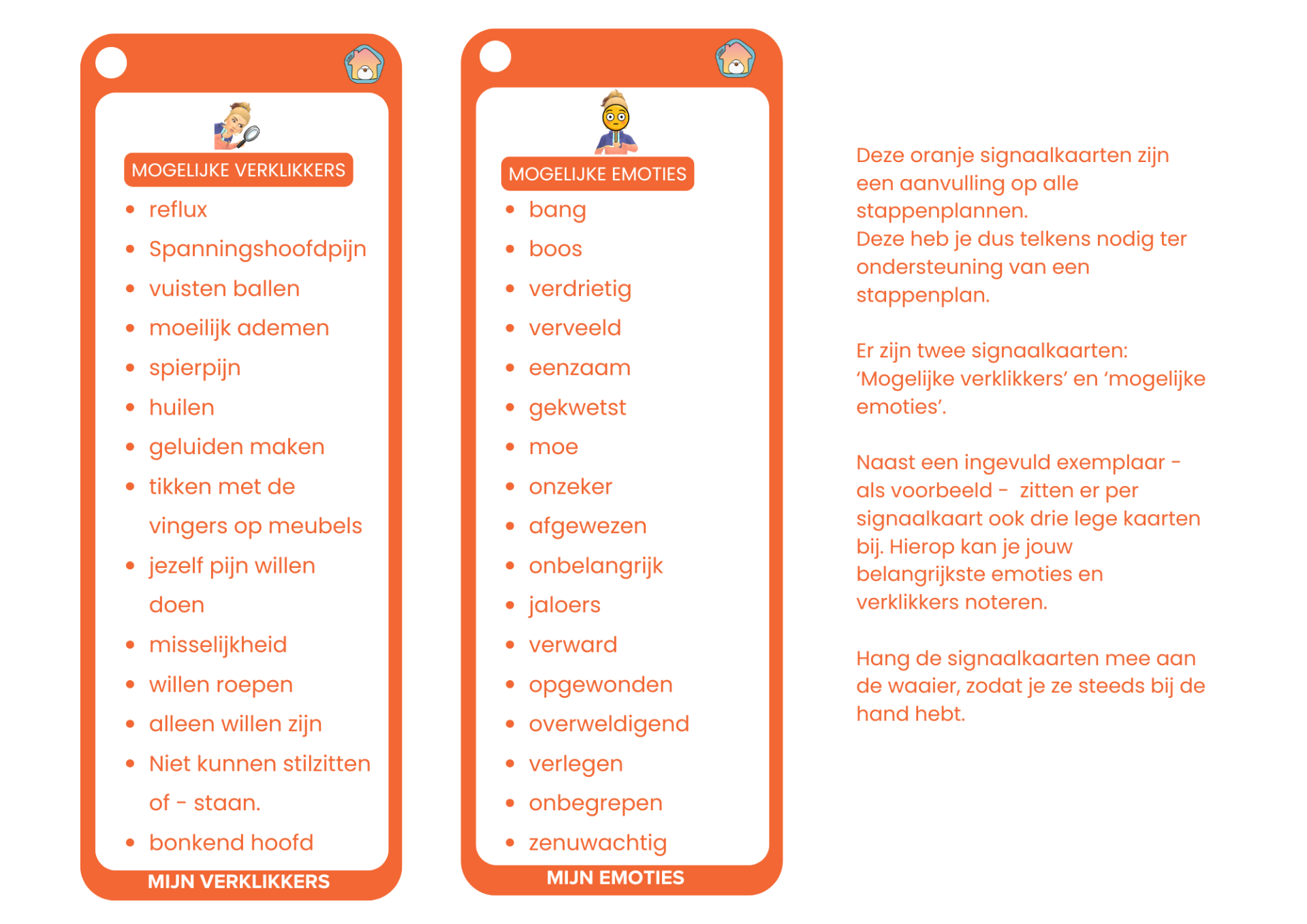 Signaalkaarten 'verklikkers' & 'emoties'