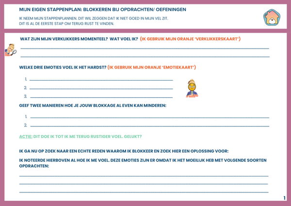 Stappenplan verklikkers 'blokkeren bij opdrachten en oefeningen'