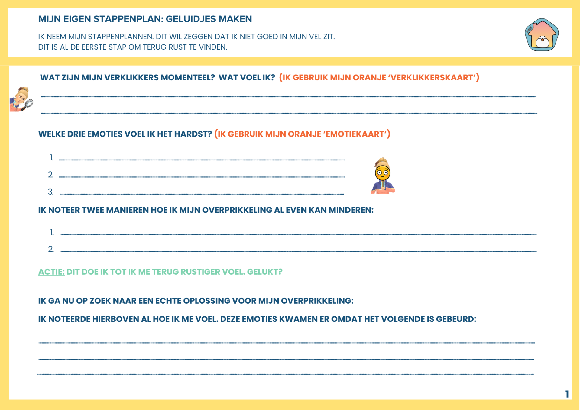 Stappenplan verklikkers: 'wat bij overprikkeling/ geluidjes maken?'