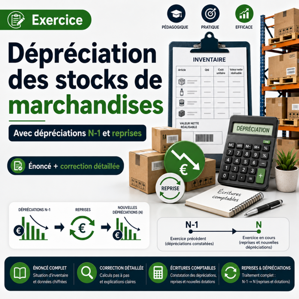 Exercice: Dépréciation de marchandise (avec reprise)