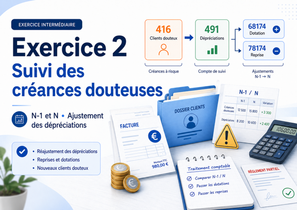Exercice 2 – Suivi des créances douteuses