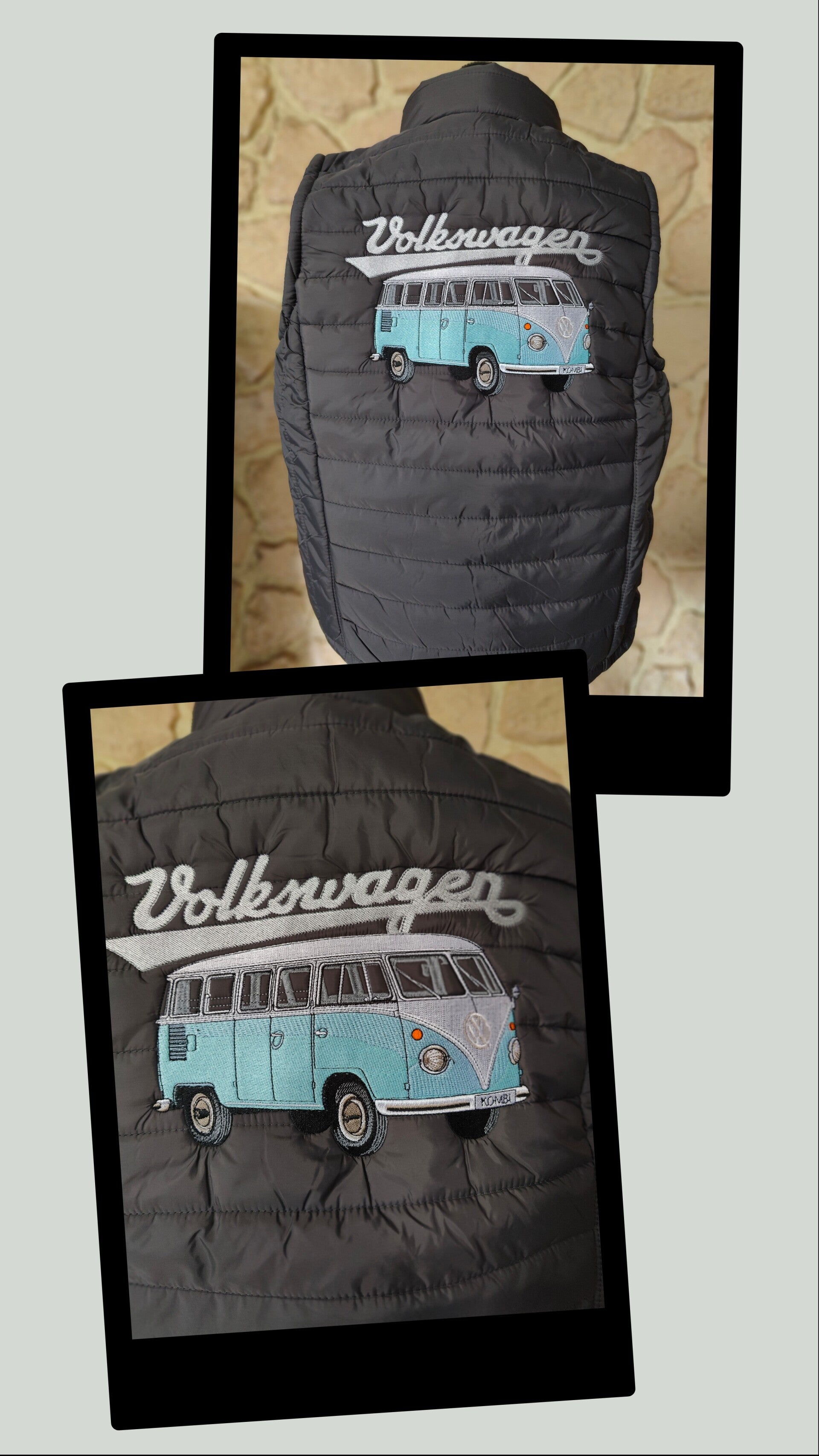 Vêtement brodé avec combi dans le dos