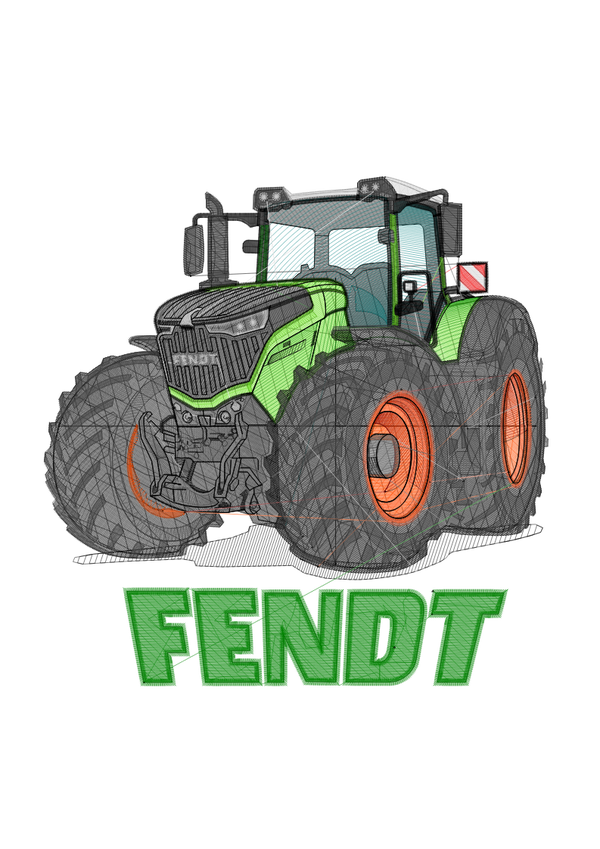 Vêtement brodé avec un tracteur feindt dans le dos