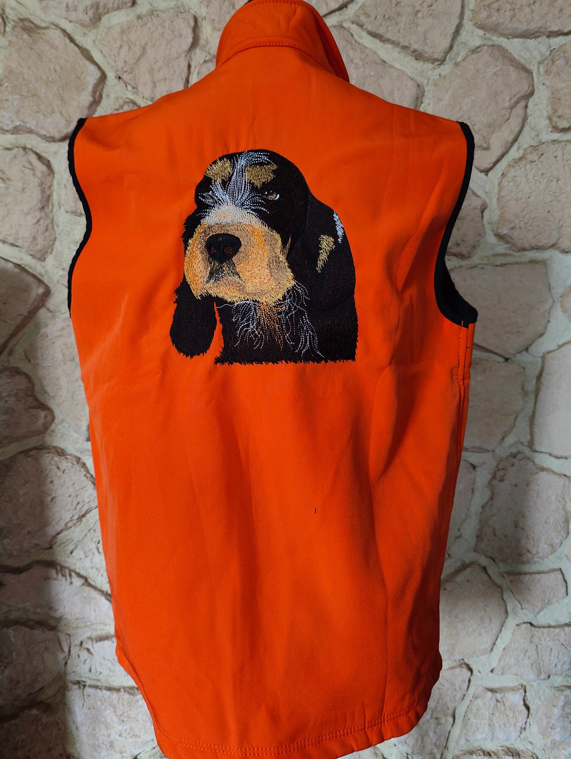 Vêtement brodé avec griffon bleu dans le dos