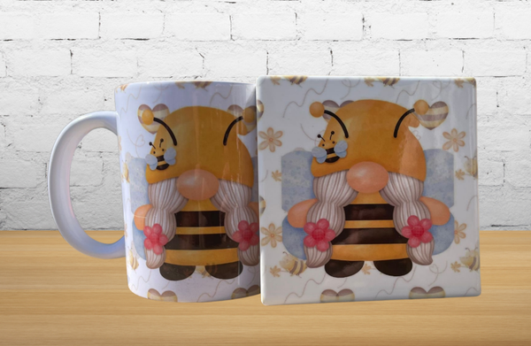 BEE GNOME MUG & COASTER SET