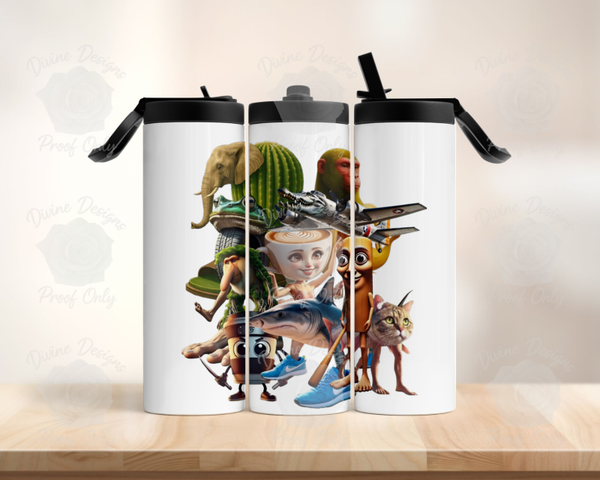 Brainrot Meme Collage Tumbler – Viral Design