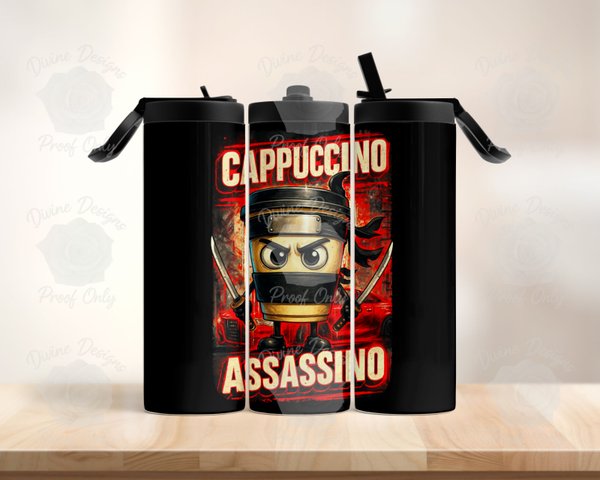 Cappuccino Assassino Inspired Tumbler – Red Edition Meme Design