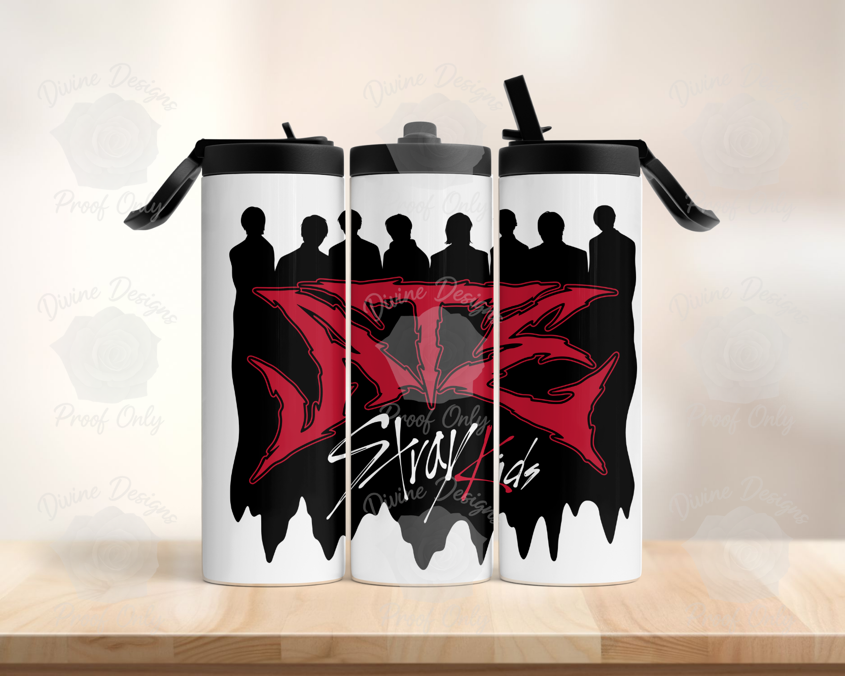 Stray Kids Inspired Tumbler – Dripping Silhouette Design