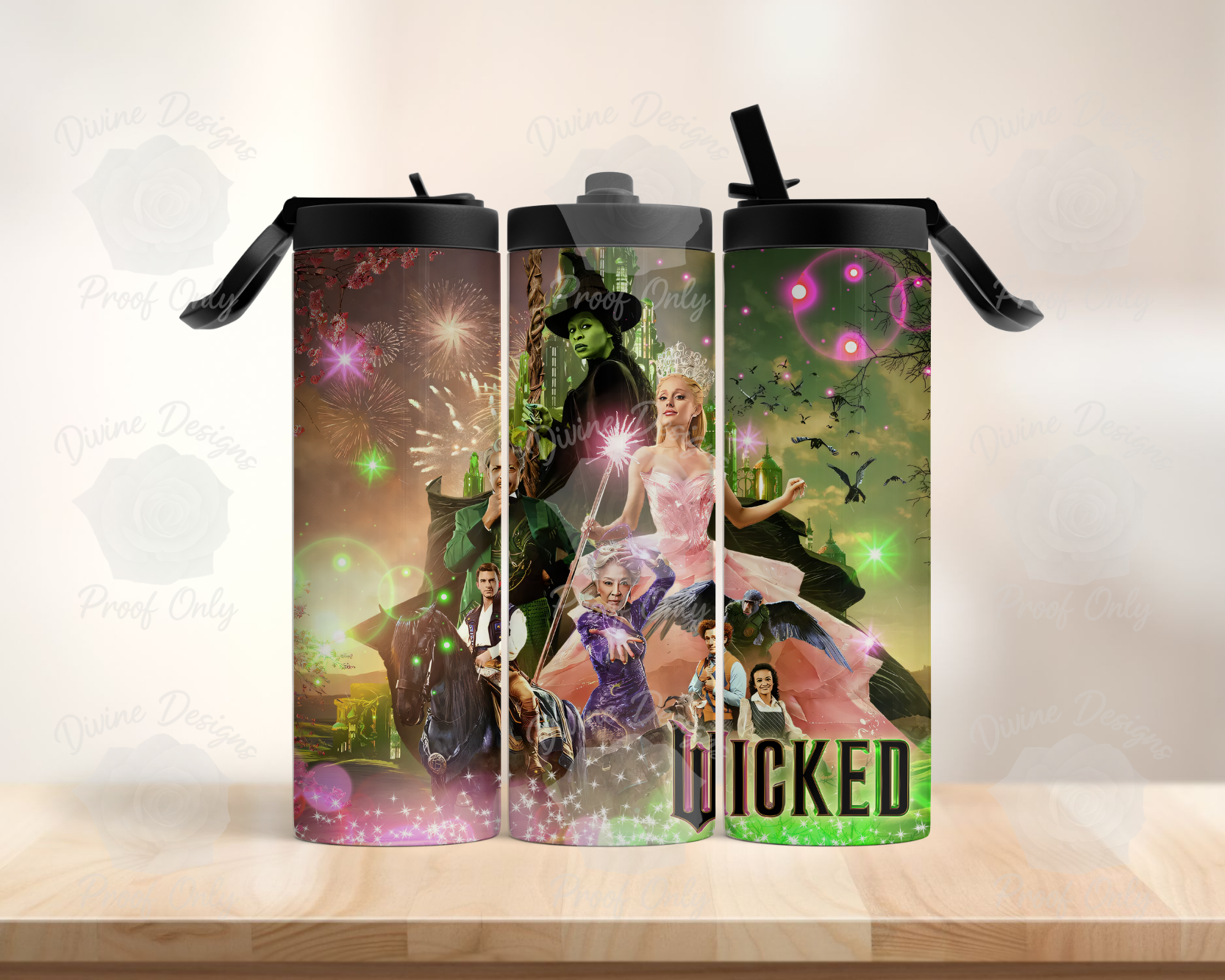 Wicked Inspired Tumbler – Character Collage Design