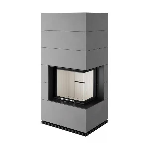 Kaminbausatz Spartherm SIM Varia 2R-55h 7 kW - Verkleidung: 1/3 Beton Fino - Feuerraumauskleidung: Elfenbein - Verbrennungsluft: raumluftabhängig (RLA)