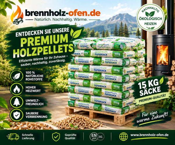 975kg Deutsche Nadelholz-Pellets "EPH" im Papier-Sack inkl. Lieferung