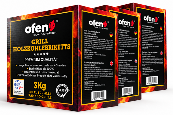 Premium-Grillkohle im 3kg-Karton inkl. Lieferung