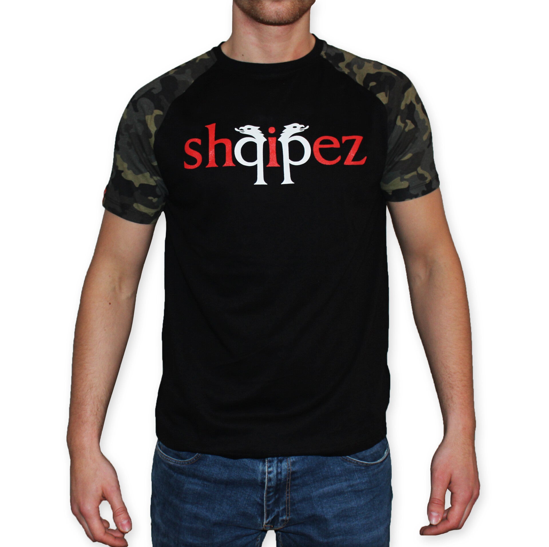 SHQIPEZ Crewneck T-shirt | Black/Camo