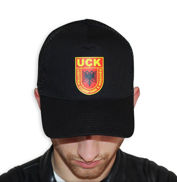 SHQIPEZ Half Mesh Trucker Snapback Onesize UÇK | Black