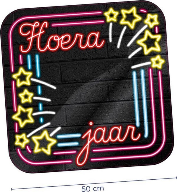 Neon huldeschild - Hoera......jaar