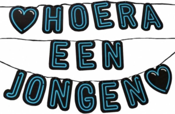 Neon slinger Hoera een jongen