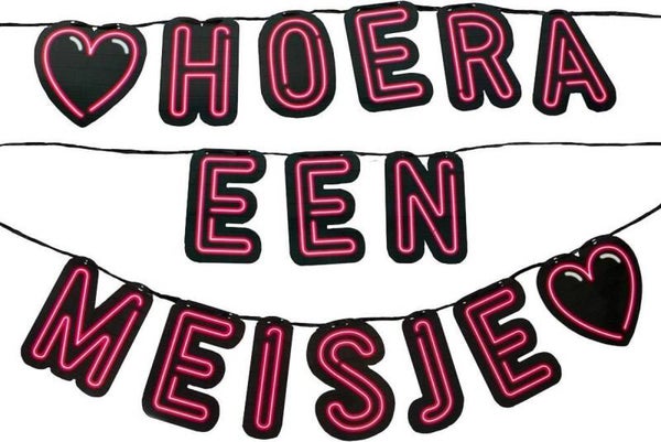 Neon slinger Hoera een meisje