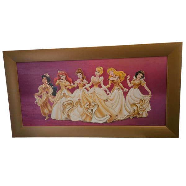 Schilderij princess - goudkleurige lijst