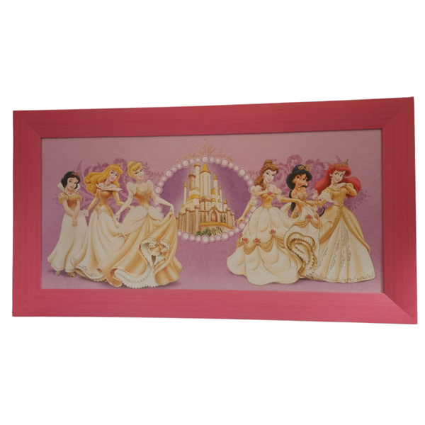 Schilderij princess - roze lijst