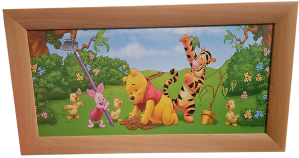 Schilderij Winnie the pooh - houkleurige lijst