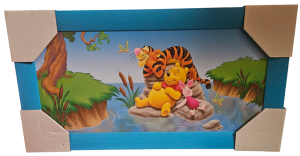 Schilderij Winnie the pooh - blauwe lijst