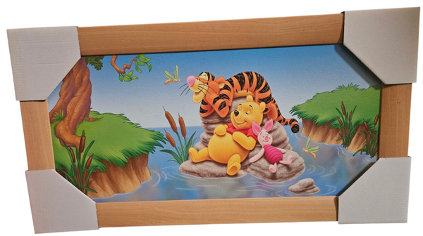 Schilderij Winnie the pooh - bruine lijst