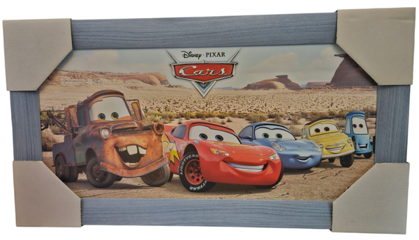 Schilderij Cars - blauwe lijst