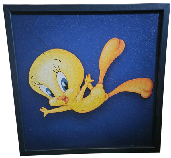 Schilderij tweety - donkerblauwe lijst