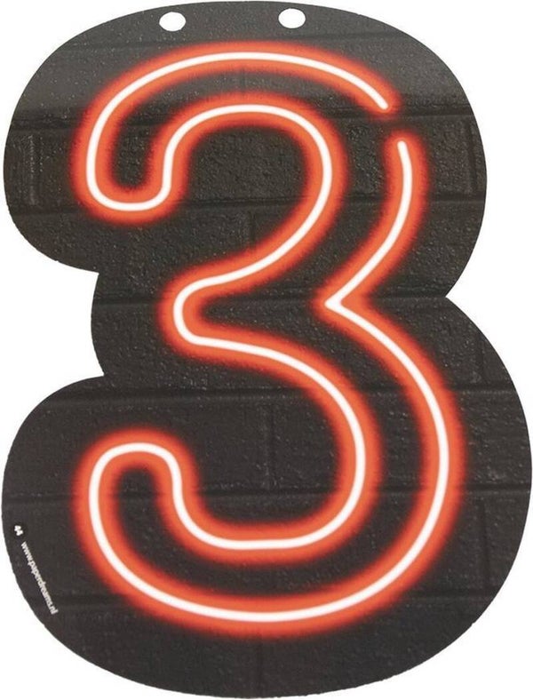 Neon cijfer 3