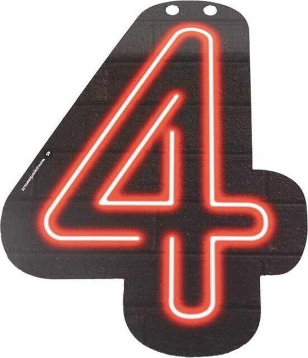 Neon cijfer 4