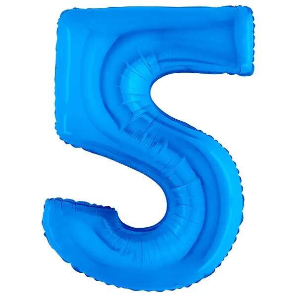 Cijfer 5 blauw