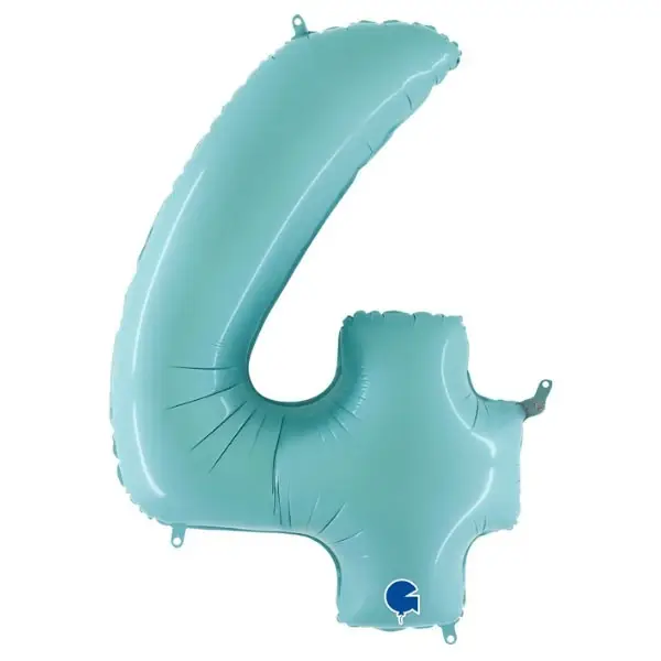 Cijfer 4 pastel blauw