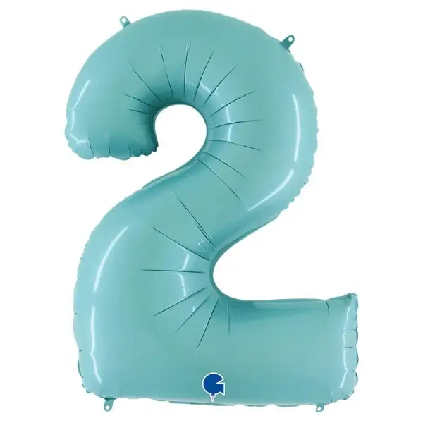 Cijfer 2 pastel blauw
