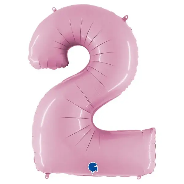 Cijfer 2 pastel roze
