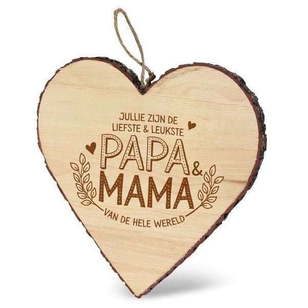 Deco hart  - papa en mama