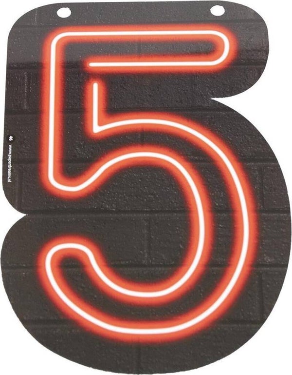 Neon cijfer 5